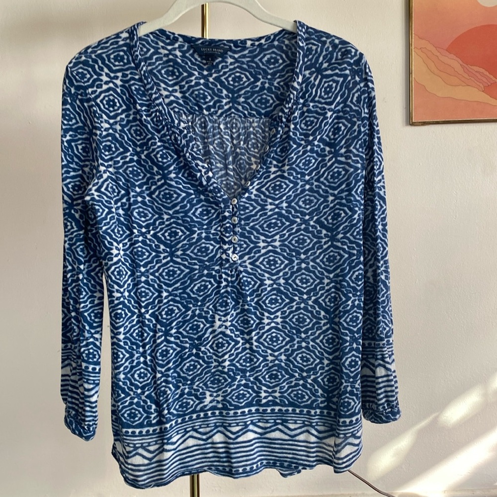 Lucky. Made in India Cotton batik print top